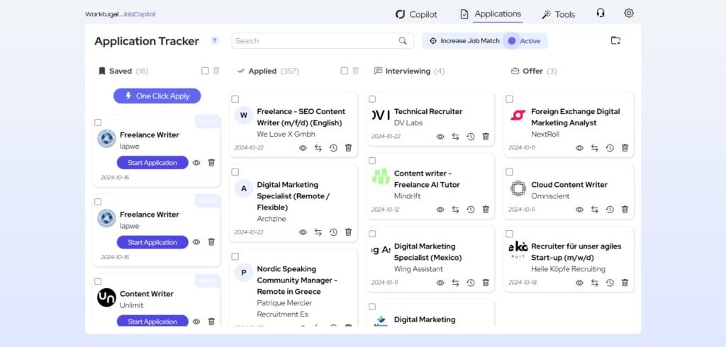 06 worktugal job copilot ai application tracking screen